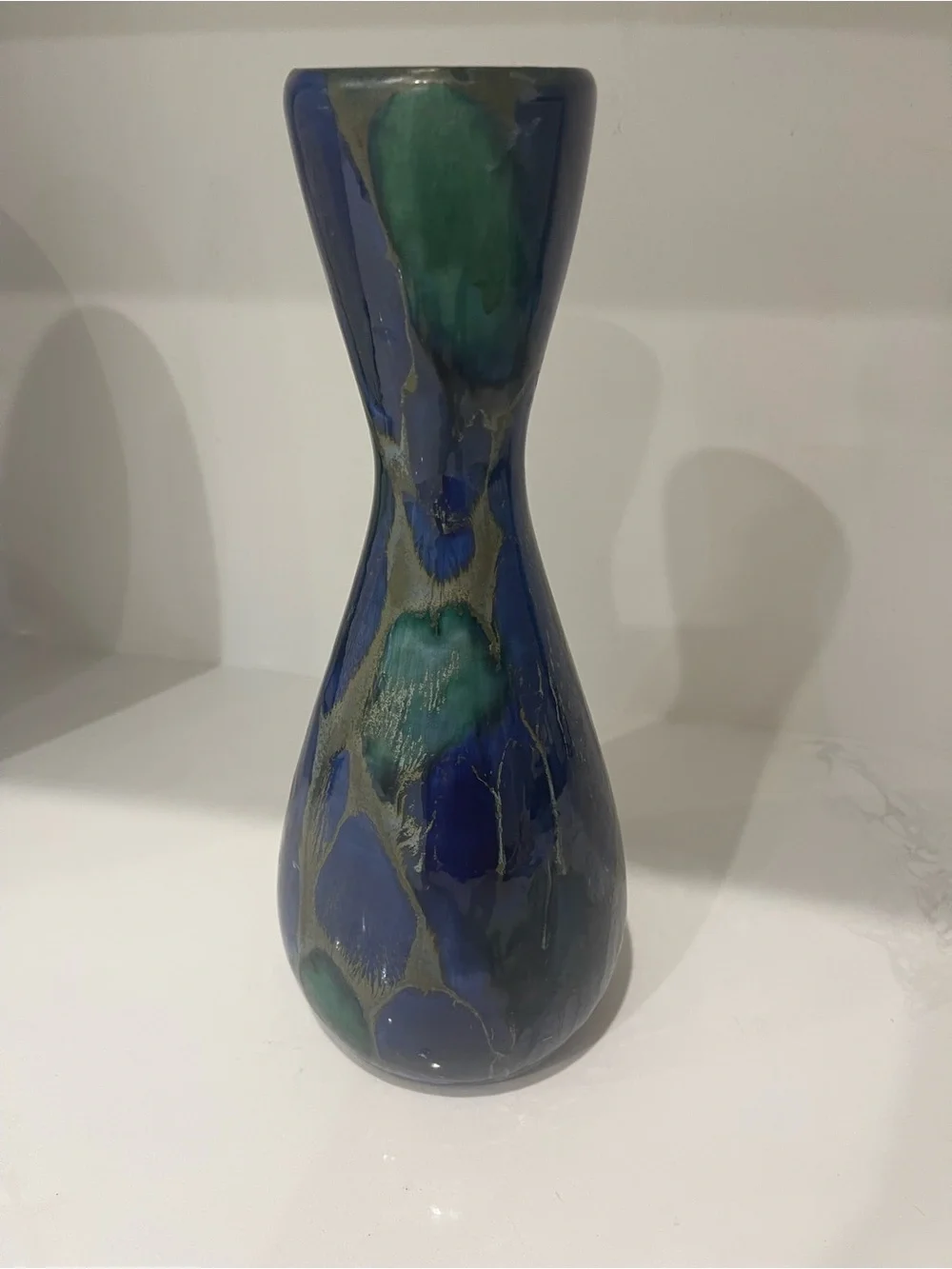 Signed “Monterey Jade” Art pottery 11.5” Tall vase. MCM